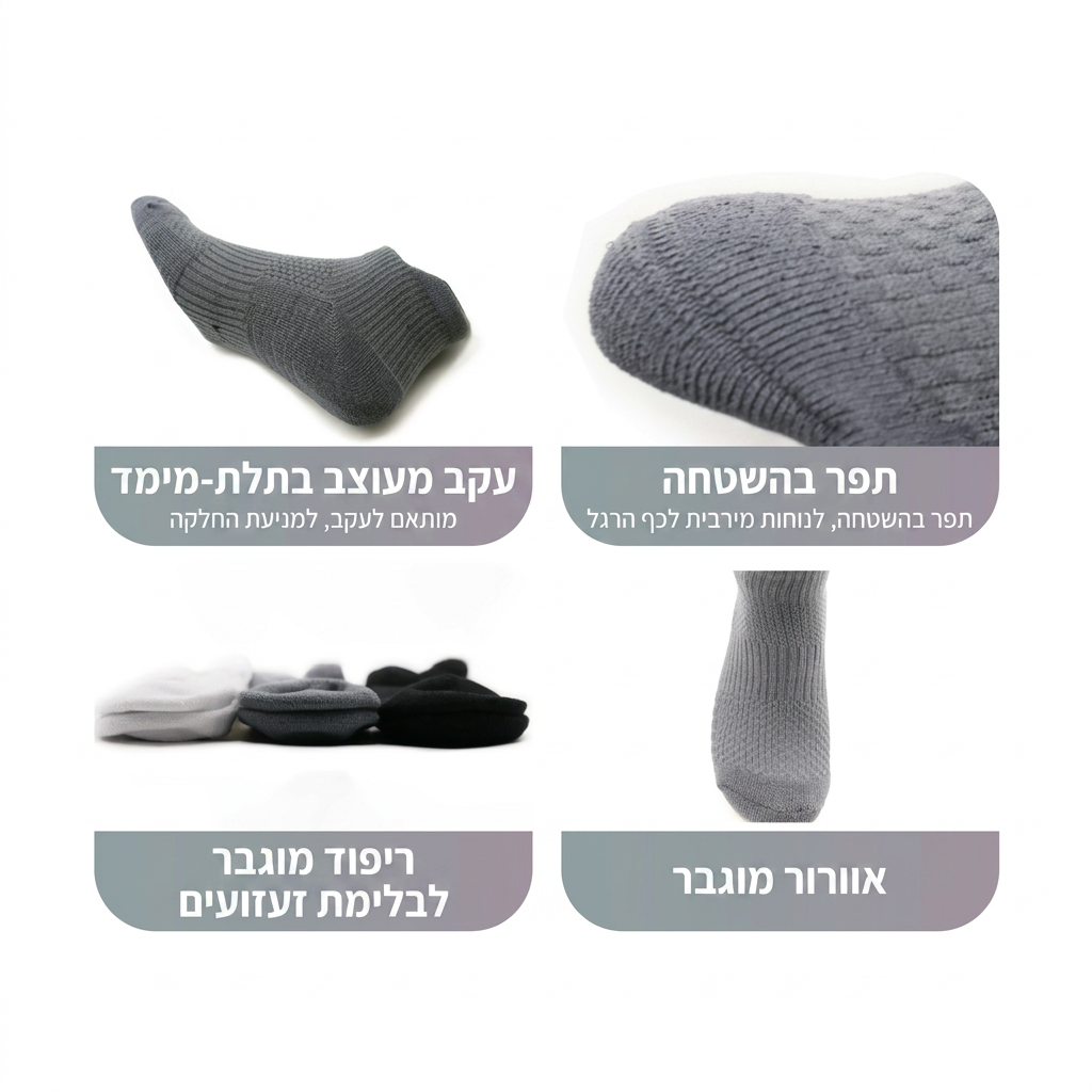 BambooDry גרבי  מבמבוק סופגי זיעה ואנטיבקטריאליים