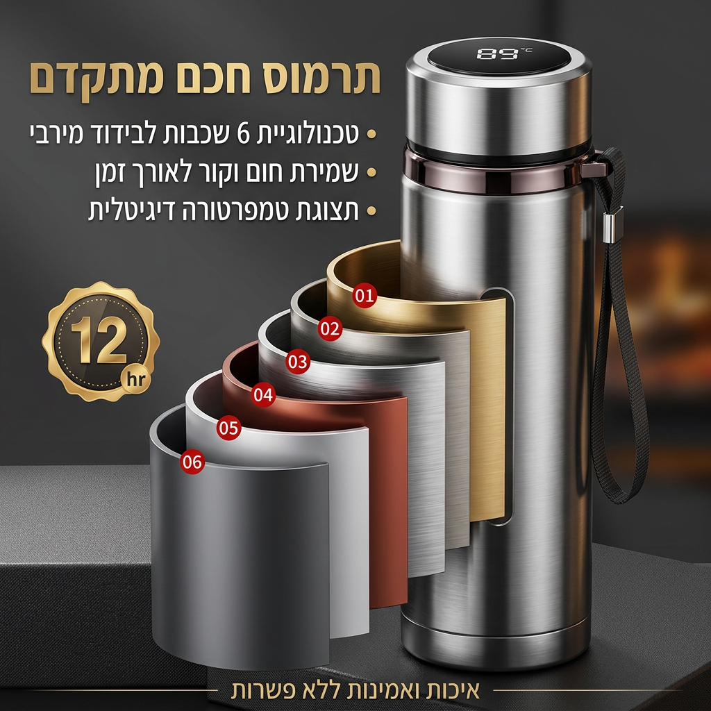 AirBoo Thermo™ בקבוק חכם שומר-קור