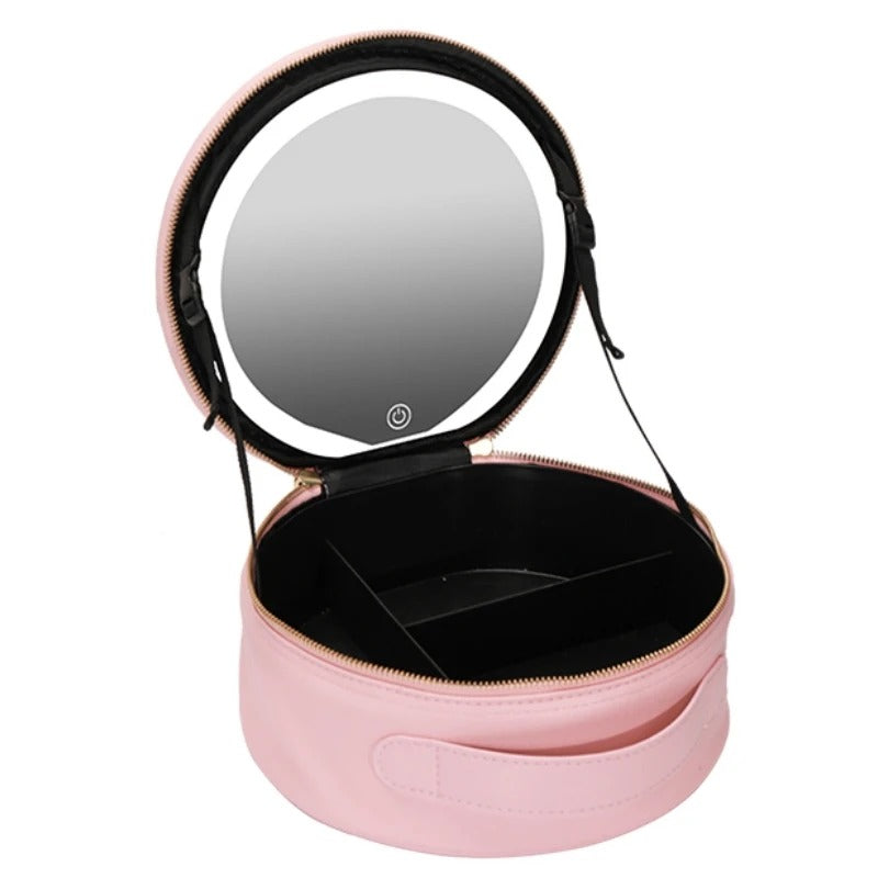 תיק איפור עם מראה LED מתכווננת – מושלם לנסיעות