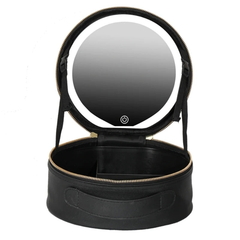 תיק איפור עם מראה LED מתכווננת – מושלם לנסיעות