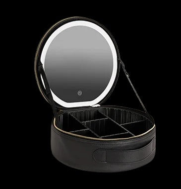 תיק איפור עם מראה LED מתכווננת – מושלם לנסיעות